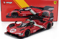 Bburago 2024 Ferrari 499P 3.0L Turbo V6 No 24 Modificata 2024 - Red Yellow Black 1:18