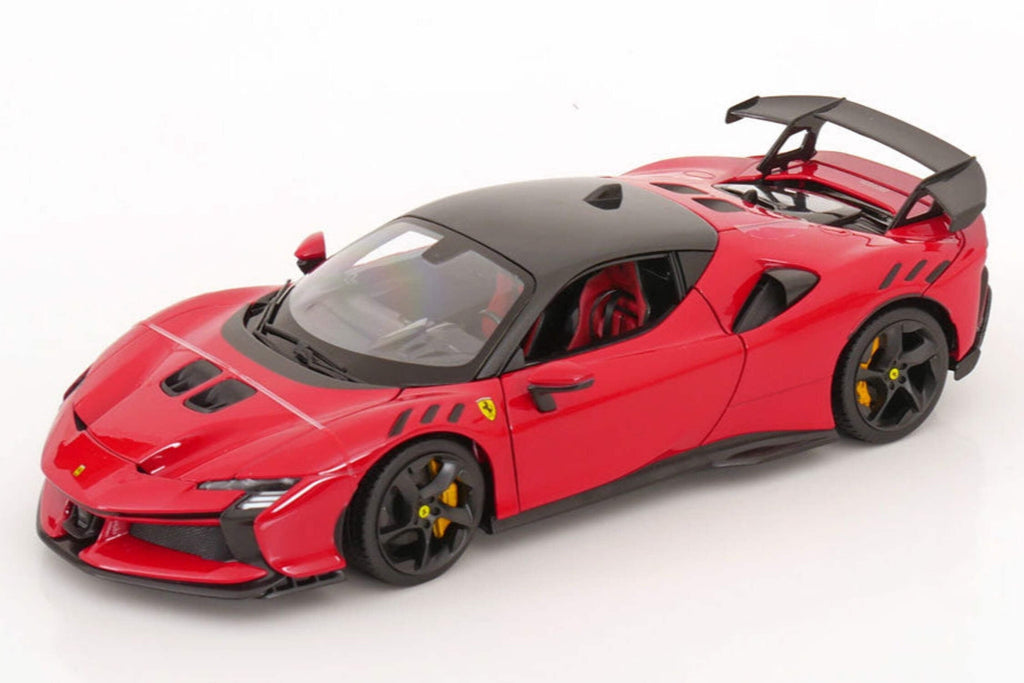 Ferrari SF90 XX Stradale Red with Black Top "Race + Play" Series 1/18 Diecast Model Car by Bburago