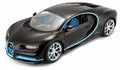 Bugatti Chiron, Black w/blue accents - Bburago 18-11040BK42 - 1/18 Scale Diecast Model Toy Car