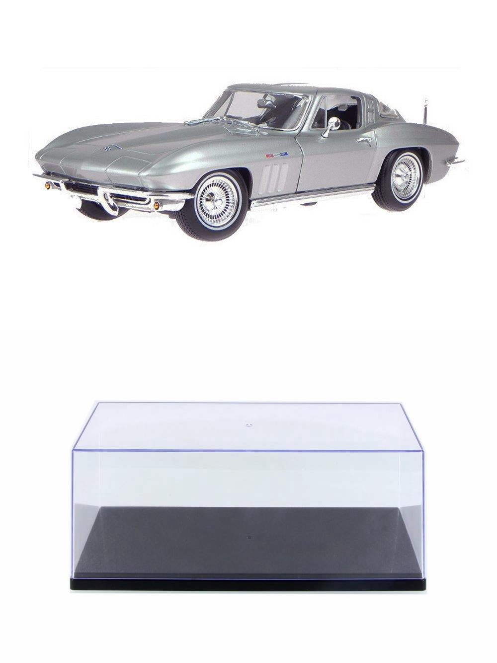 Diecast Car w/Display Case - 1965 Chevy Corvette, Silver - Maisto 31640SV - 1/18 scale Diecast Model Toy Car