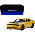 Dodge Challenger SRT Hellcat Widebody Yellow Jacket with Satin Black Hood 1/18 Model Car by Autoart