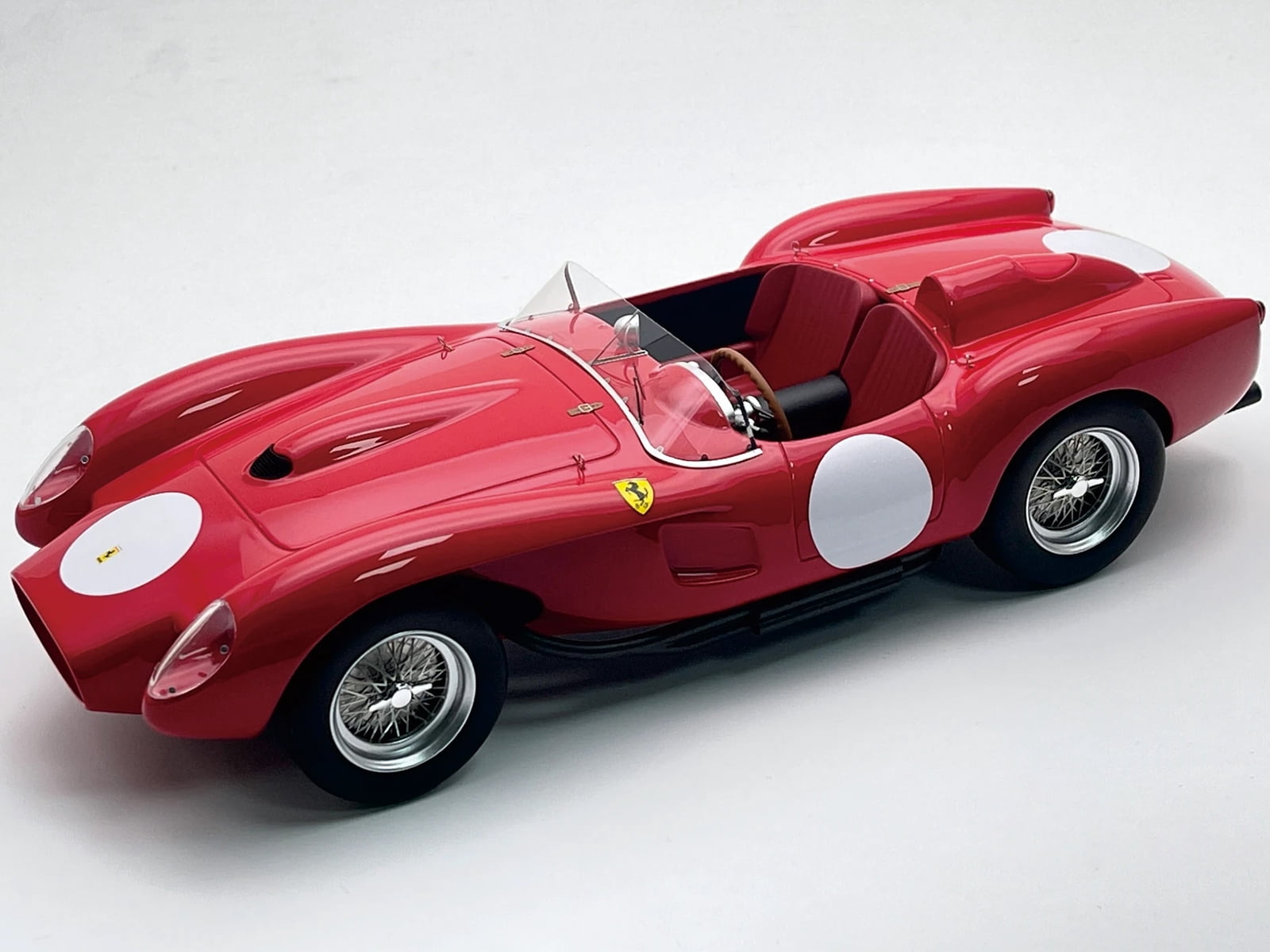 Ferrari 250 TR Pontoon-Fender "Press Clienti Corsa 1958" Rosso Corsa Red w/White Graphics w/Case 1/18 Model Car by Tecnomodel.