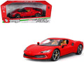 Ferrari 296 GTB Red "Race + Play" Series 1/18 Die Cast Model Car by Bburago