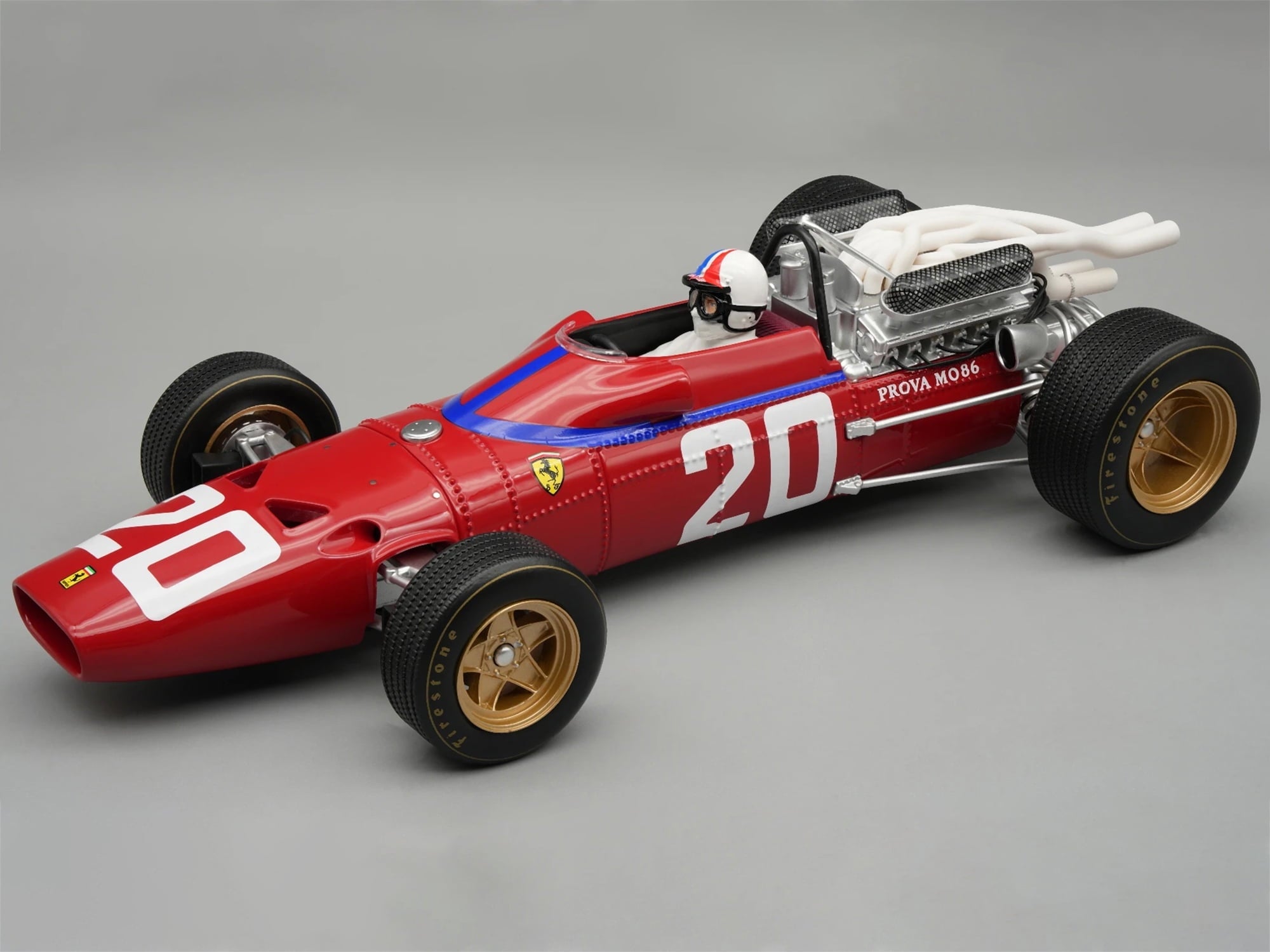 Ferrari 312/67 #20 Chris Amon 3rd Place F1 "Monaco GP" (1967) "Mythos Series" with Figure and Case 1/18 Model Car by Tecnomodel