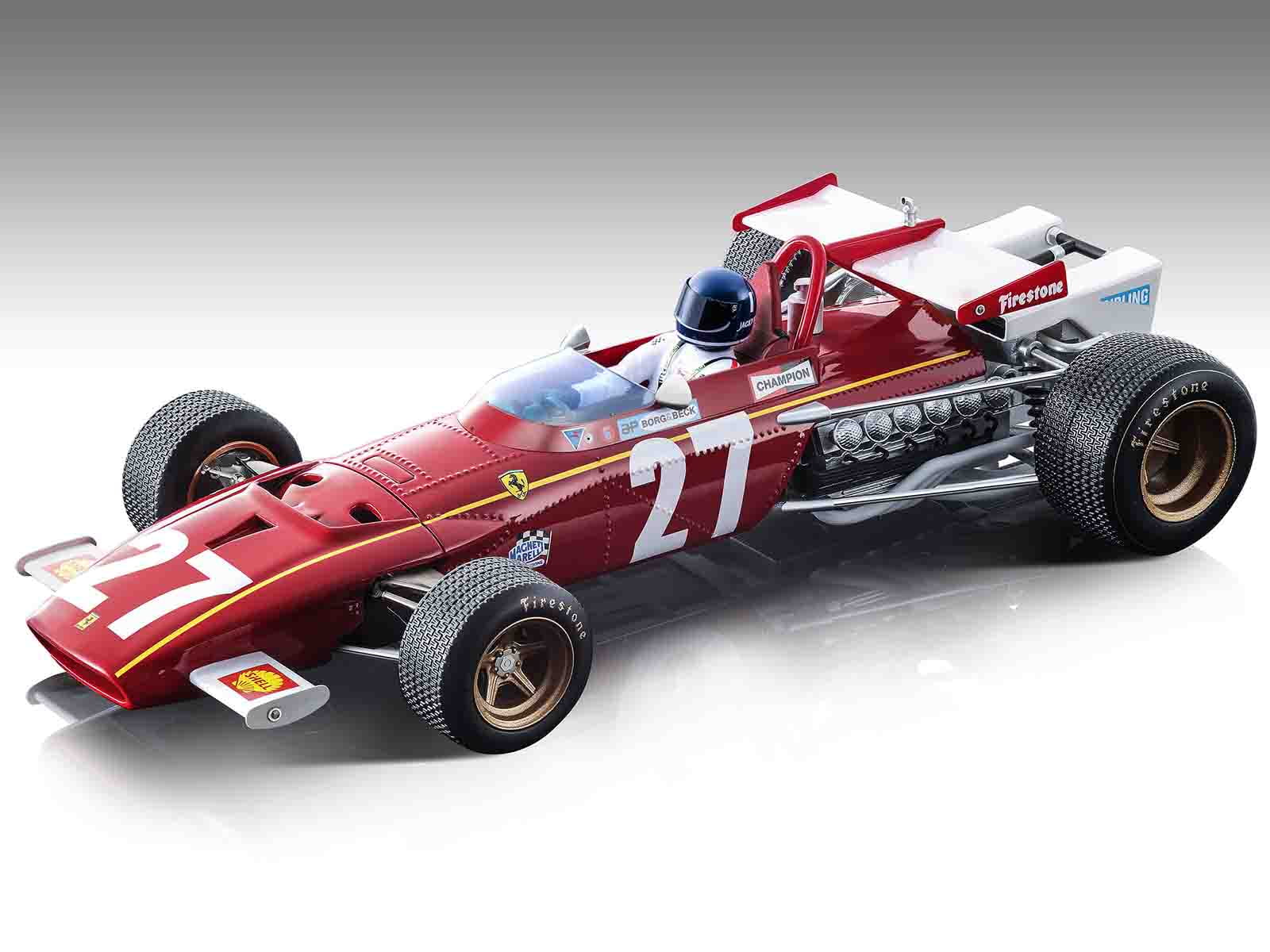 Ferrari 312B #27 Jacky Ickx "F1 Belgian GP" (1970) with Driver Figure Ltd Ed to 75 pieces 1/18 Model Car by Tecnomodel