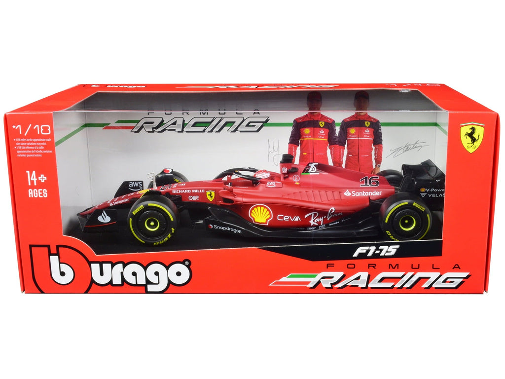 Ferrari F1-75 #16 Charles Leclerc "Ferrari Racing" Formula One F1 (2022) "Formula Racing" 1/18 Diecast Model Car by Bburago