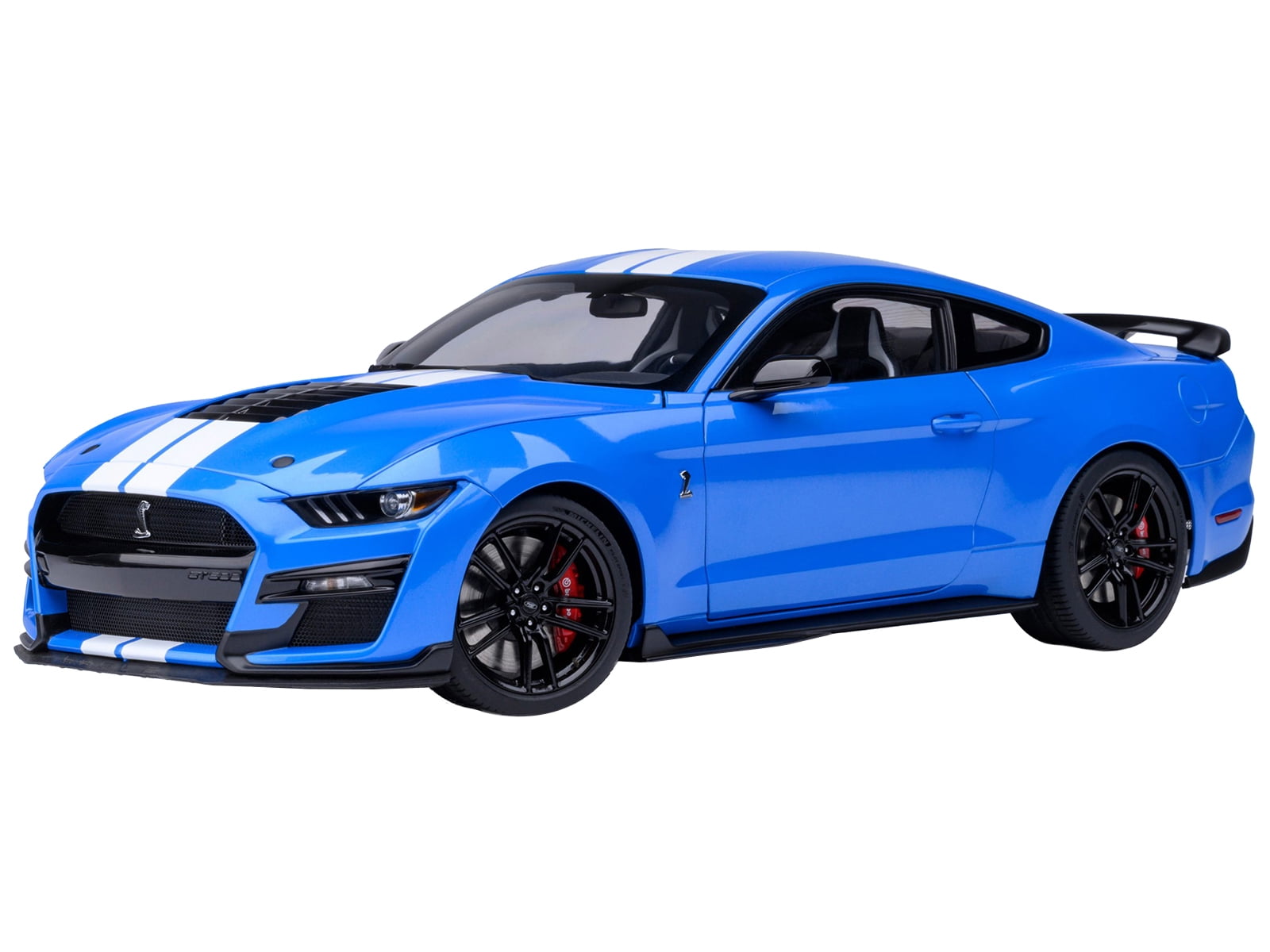 Ford Mustang Shelby GT500 Grabber Blue w/ White Stripes 1/18 Model Car by Autoart