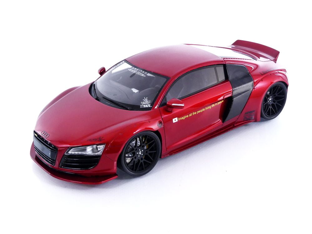 2022 Audi R8 "LB Works" Red Metallic 1/18 Model Car by GT Spirit