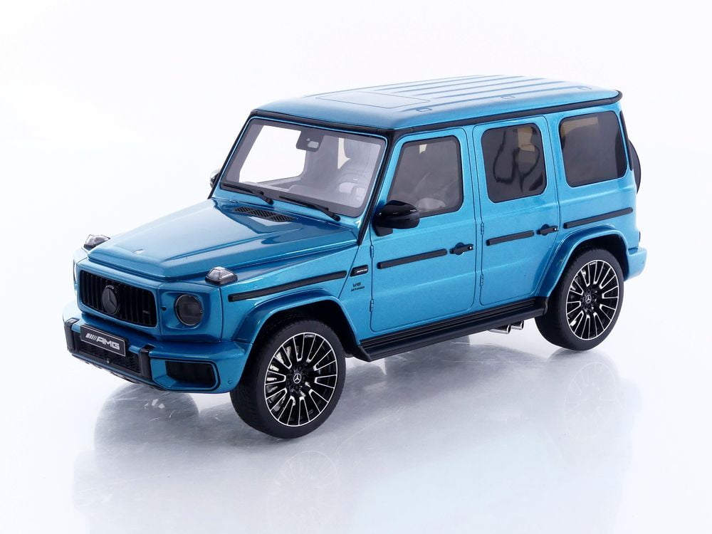 2024 Mercedes-Benz G 63 AMG Hyper Blue Magno Metallic 1/18 Model Car by GT Spirit