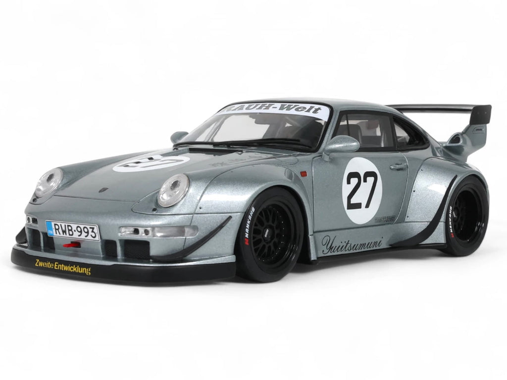 2024 RWB Yuiitsumuni #27 Silver Metallic 1/18 Model Car by GT Spirit