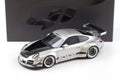 2024 Porsche 911 RWB Abu Silver Metallic with Black Hood 1/18 Model Car by GT Spirit
