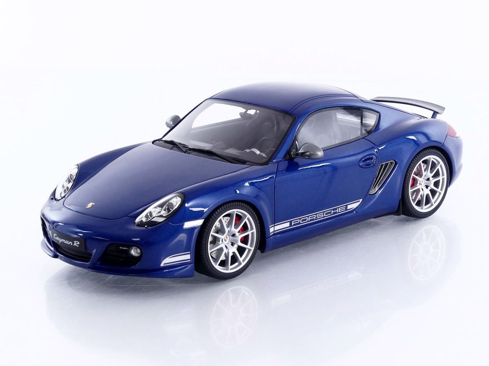 2012 Porsche Cayman R Aqua Blue Metallic 1/18 Model Car by GT Spirit