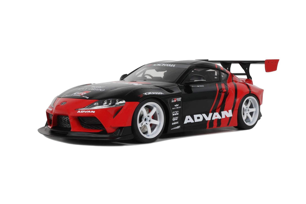 2020 Toyota Supra GR RHD (Right Hand Drive) "Advan" Black and Red 1/18 Model Car by GT Spirit