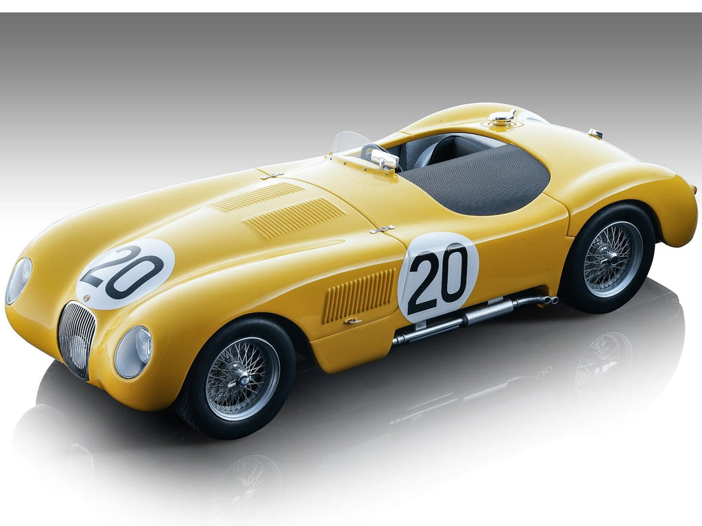 Jaguar C-Type #20 Roger Laurent - Charles de Tornaco "24 Hours of Le Mans" 1954 "Mythos Series" 1/18 Model Car by Tecnomodel