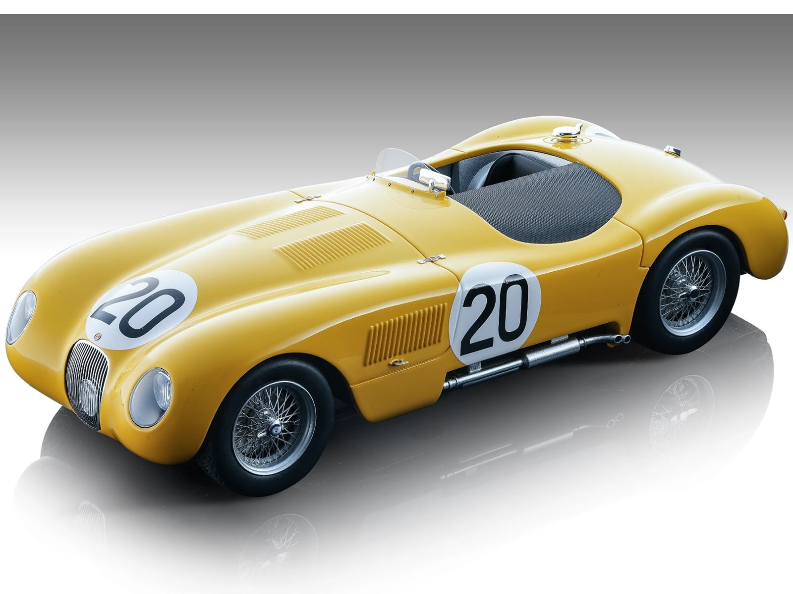 Jaguar C-Type #20 Roger Laurent - Charles de Tornaco "24 Hours of Le Mans" 1954 "Mythos Series" 1/18 Model Car by Tecnomodel