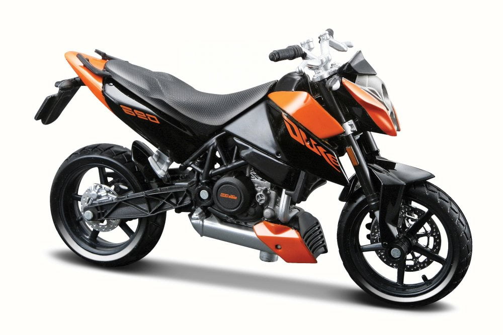 KTM 690 Duke Racing Motorcycle, Black w/ Orange - Maisto 31300/690 - 1/18 Scale Diecast Model Toy Motorcycle