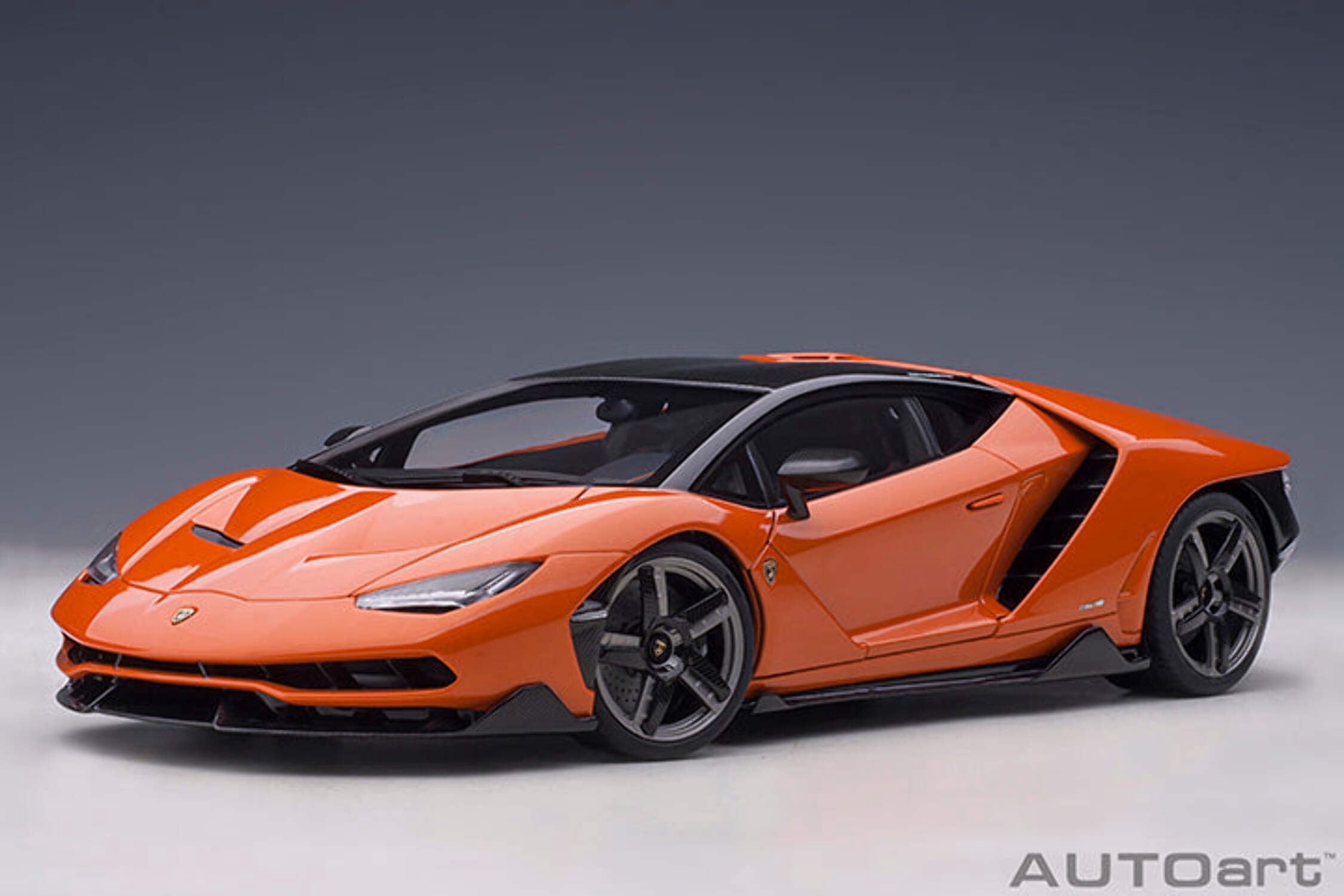 Lamborghini Centenario Arancio Argos / Pearl Orange with Carbon Top 1/18 Model Car by Autoart