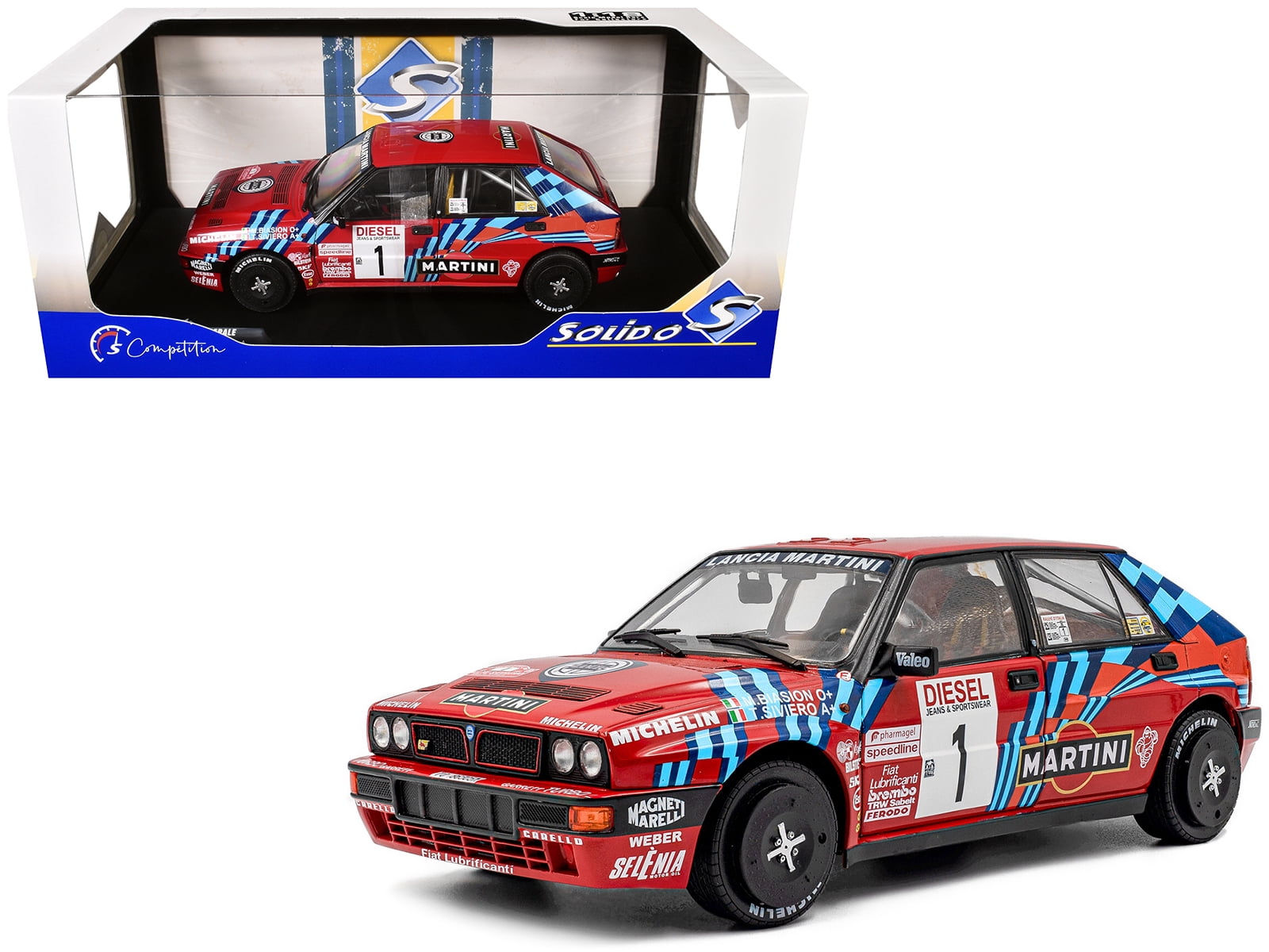 Lancia Delta HF Integrale #1 Winner "Rally Sanremo" (1989) "Competition" Series 1/18 Diecast Model Car by Solido