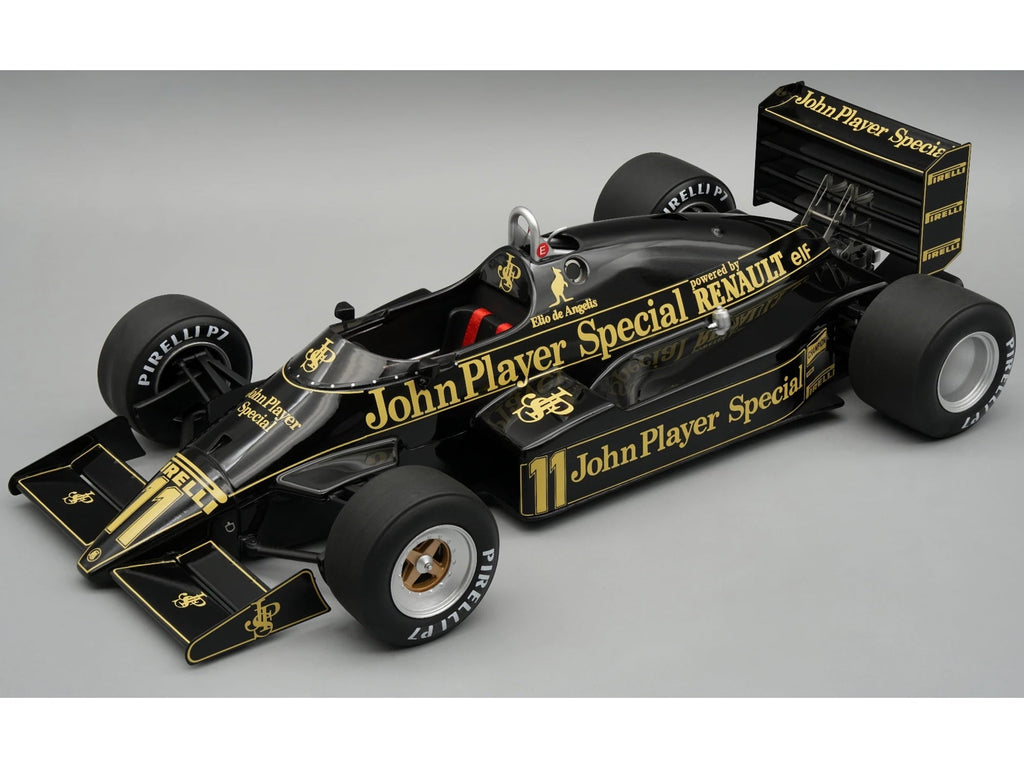 Lotus 94T #11 "John Player Special Team Lotus" F1 "European GP" (1983) with Display Case 1/18 Model Car by Tecnomodel