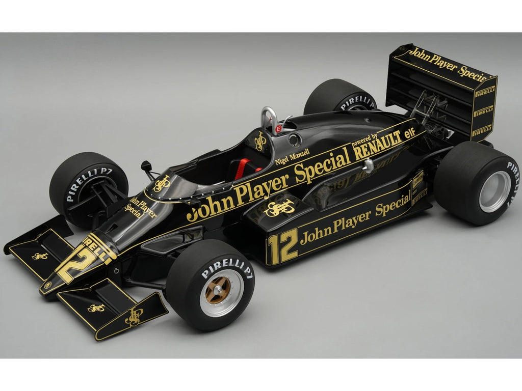 Lotus 94T #12 "John Player Special Team Lotus" 3rd Place F1 "European GP" (1983) with Case 1/18 Model Car by Tecnomodel