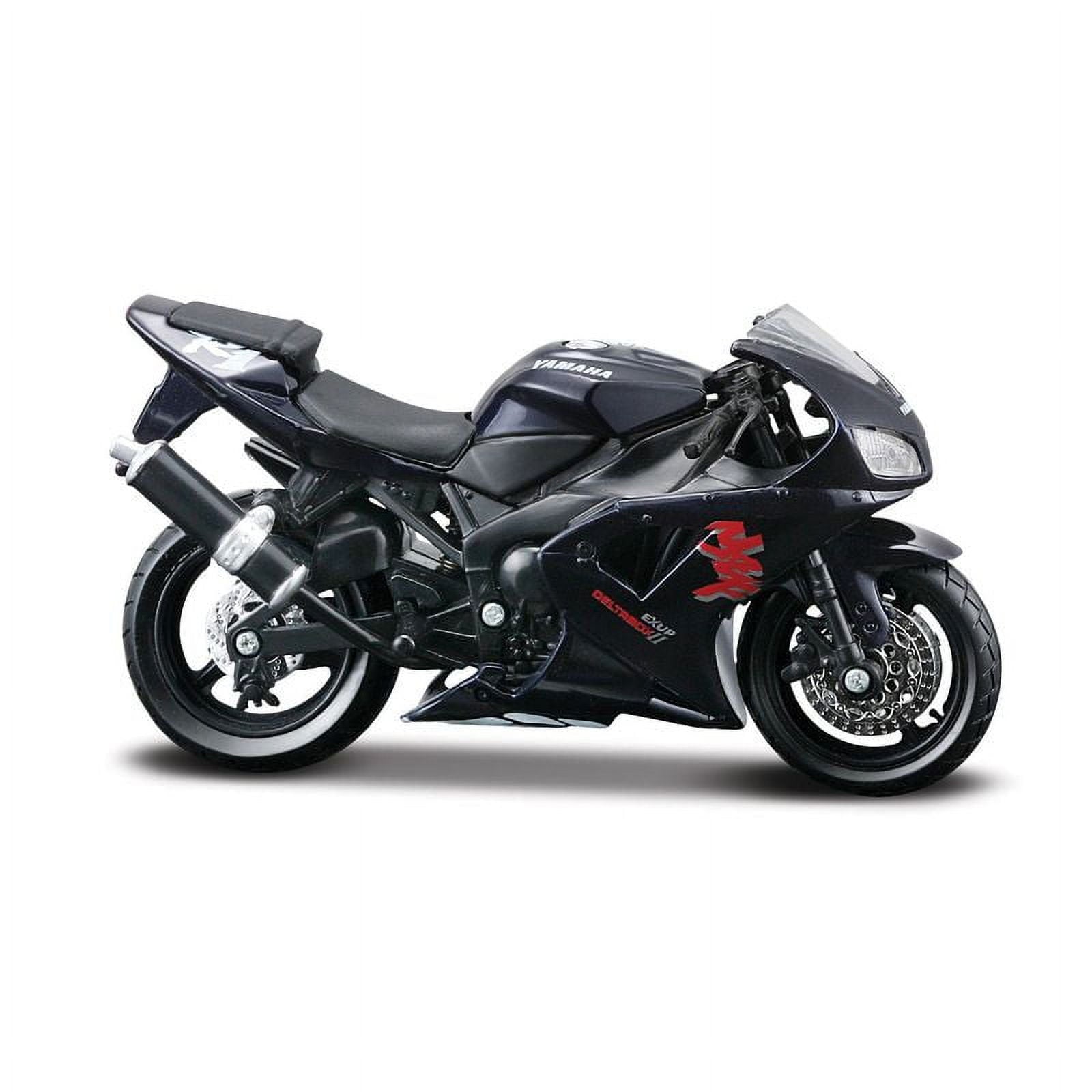 Maisto, Yamaha YZF R1 Model, Diecast Motorcycle, 18 Scale, Midnight Blue Diecast Metal, Length 11cm