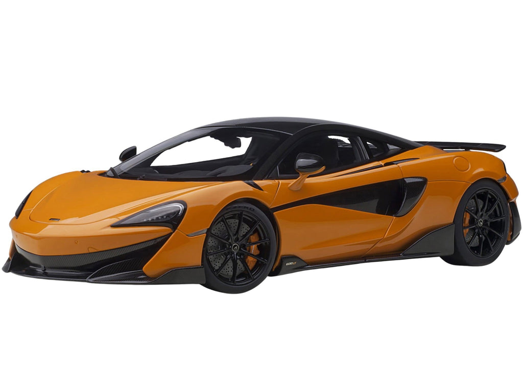 McLaren 600LT Myan Orange and Carbon 1/18 Scale Model Car by Autoart