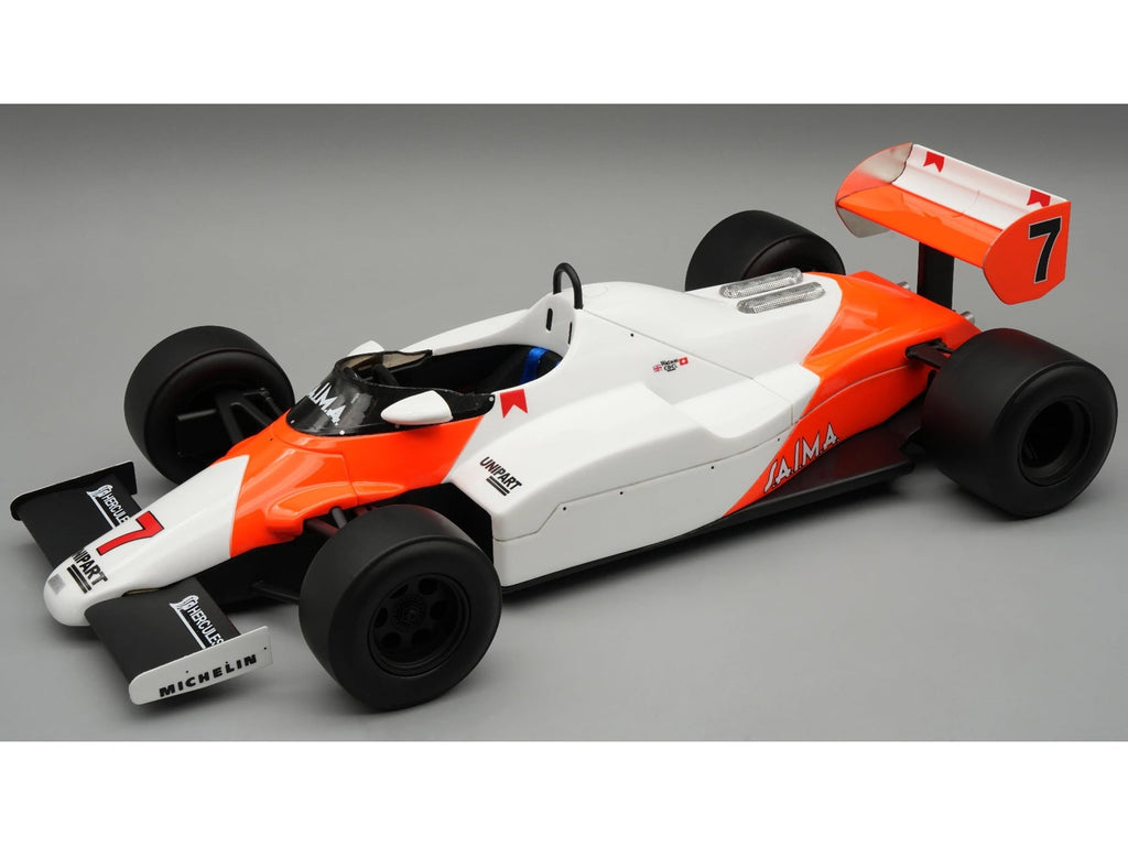 McLaren MP4/1C #7 Winner F1 "United States GP West" (1983) with Display Case "Mythos Series" 1/18 Model Car by Tecnomodel