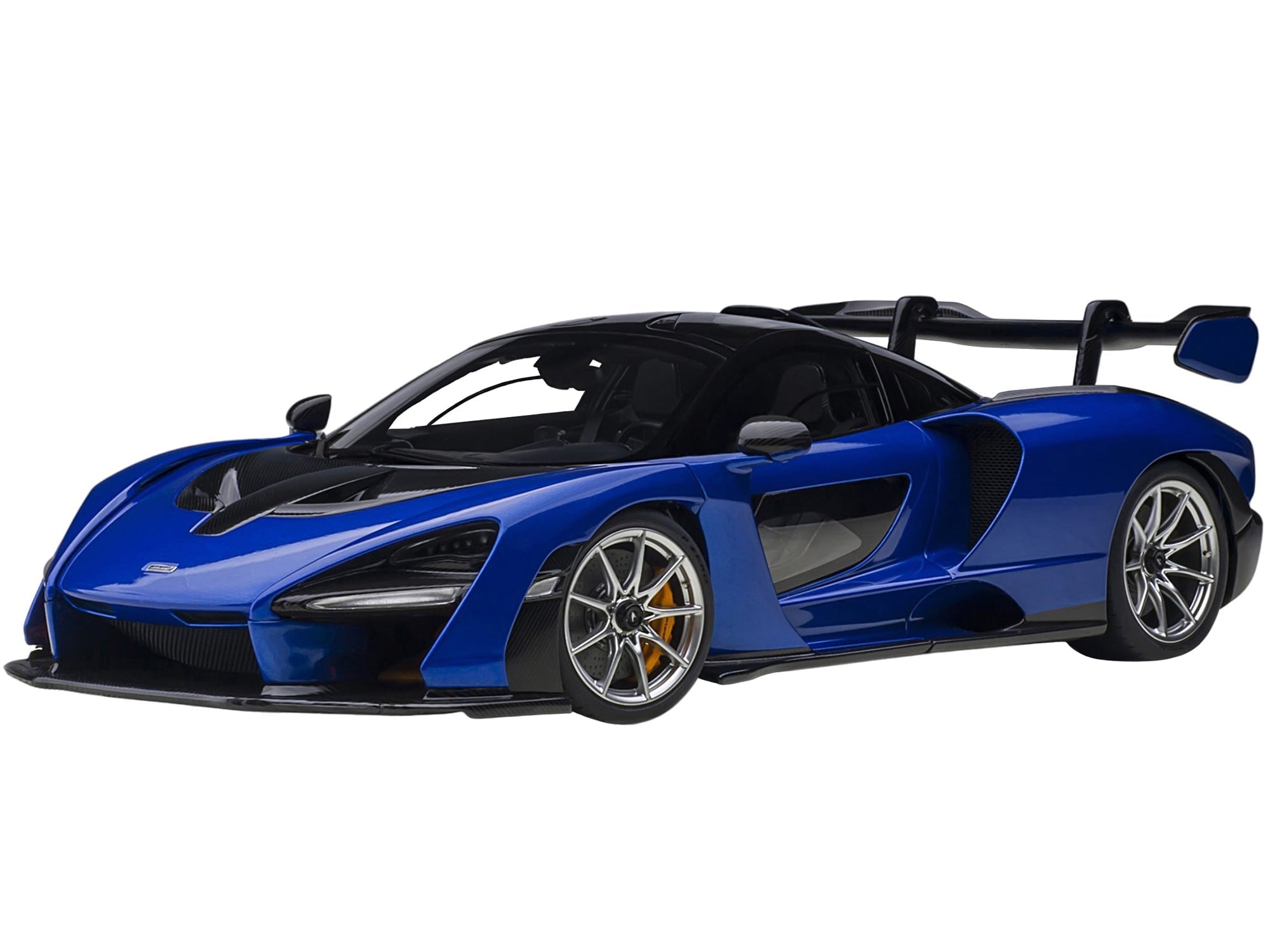 McLaren Senna Trophy Kyanos Blue and Black with Carbon Accents 1/18 Model Car by Autoart