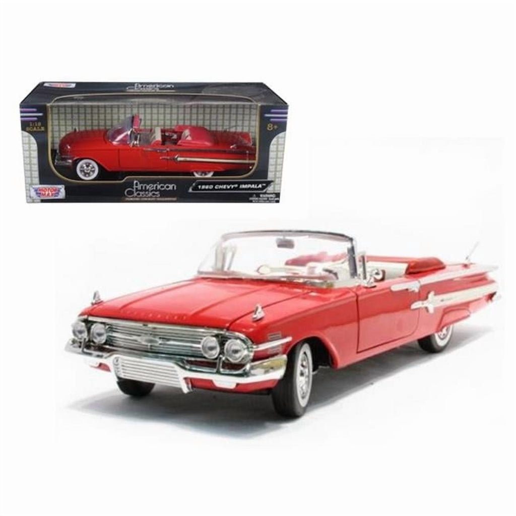 1960 Chevrolet Impala Convertible Blue 1/18 Diecast Car Model by Motormax