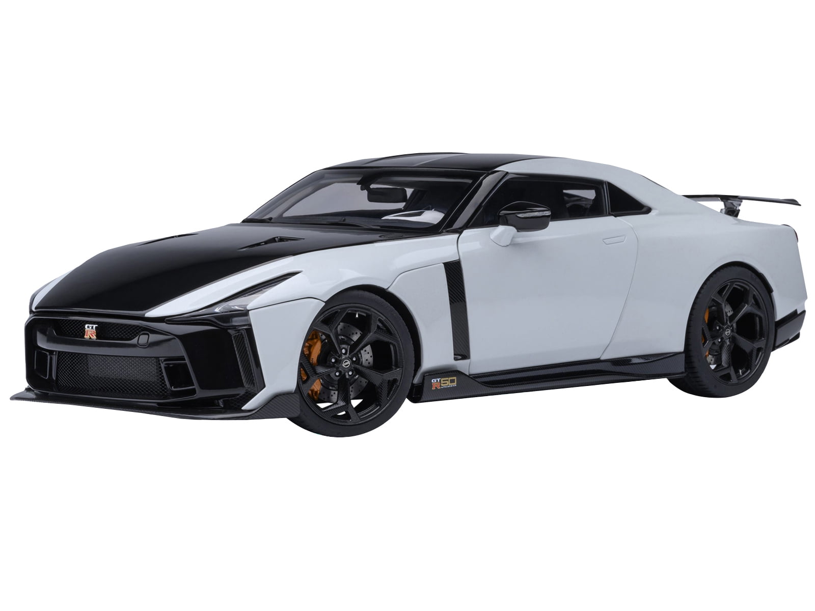 Nissan GT-R50 By ItalDesign Black and White Metallic 1/18 Model Car by Autoart