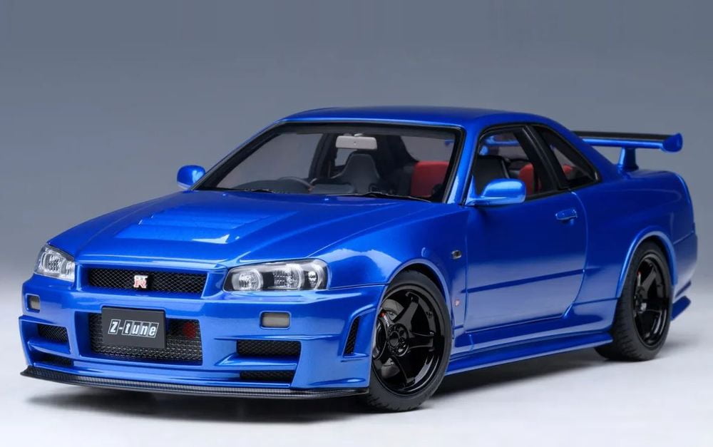 Nissan Skyline GT-R R34 Nismo Z-TUNE RHD (Right Hand Drive) Bayside Blue 1/18 Model Car by Autoart