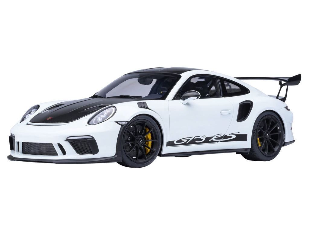 Porsche 911 (991.2) GT3 RS Weissach Package White with Carbon Hood and Top 1/18 Model Car by Autoart