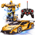 Remote Control Transform Car Robot Toy 2.4Ghz 1:18 Rechargeable 360°Rotating Stunt Race Car Toys