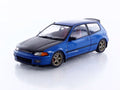 1991 Honda Civic (EG6) RHD (Right Hand Drive) "NAR" Cobalt Blue Metallic with Carbon Hood 1/18 Diecast Model Car by Solido