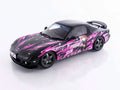 1994 Mazda RX7 (FDRS) RHD (Right Hand Drive) "Itasha Club" Black Metallic with Pink Graphics 1/18 Diecast Model Car by Solido