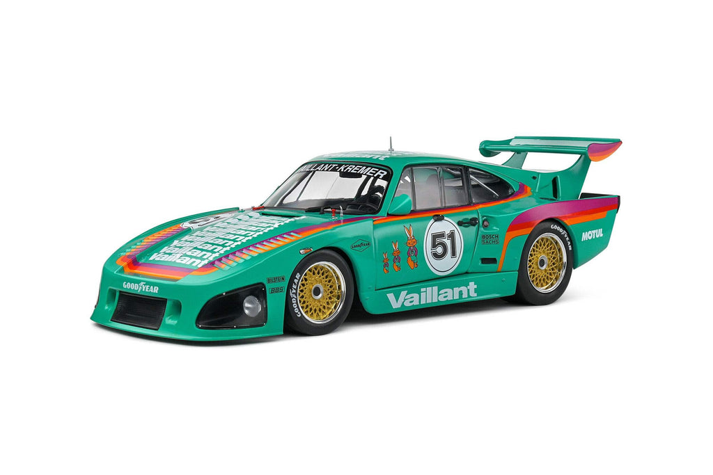 Porsche 935 K3 #51 "Kremer - Vaillant" Green with Stripes and Graphics "Competition" Series 1/18 Diecast Model Car by Solido