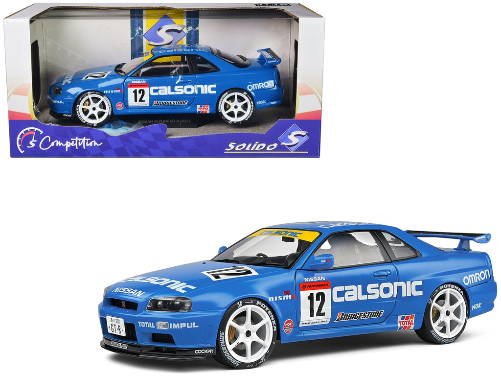 Solido 2000 Nissan GT-R (R34) Streetfighter Calsonic Tribute Blue RHD 1:18