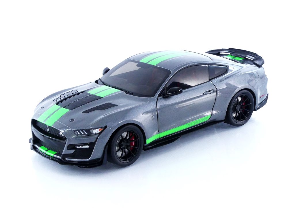 Solido 2020 Ford Mustang GT500 Carbonized Grey w/ Lime Green Stripes 1:18