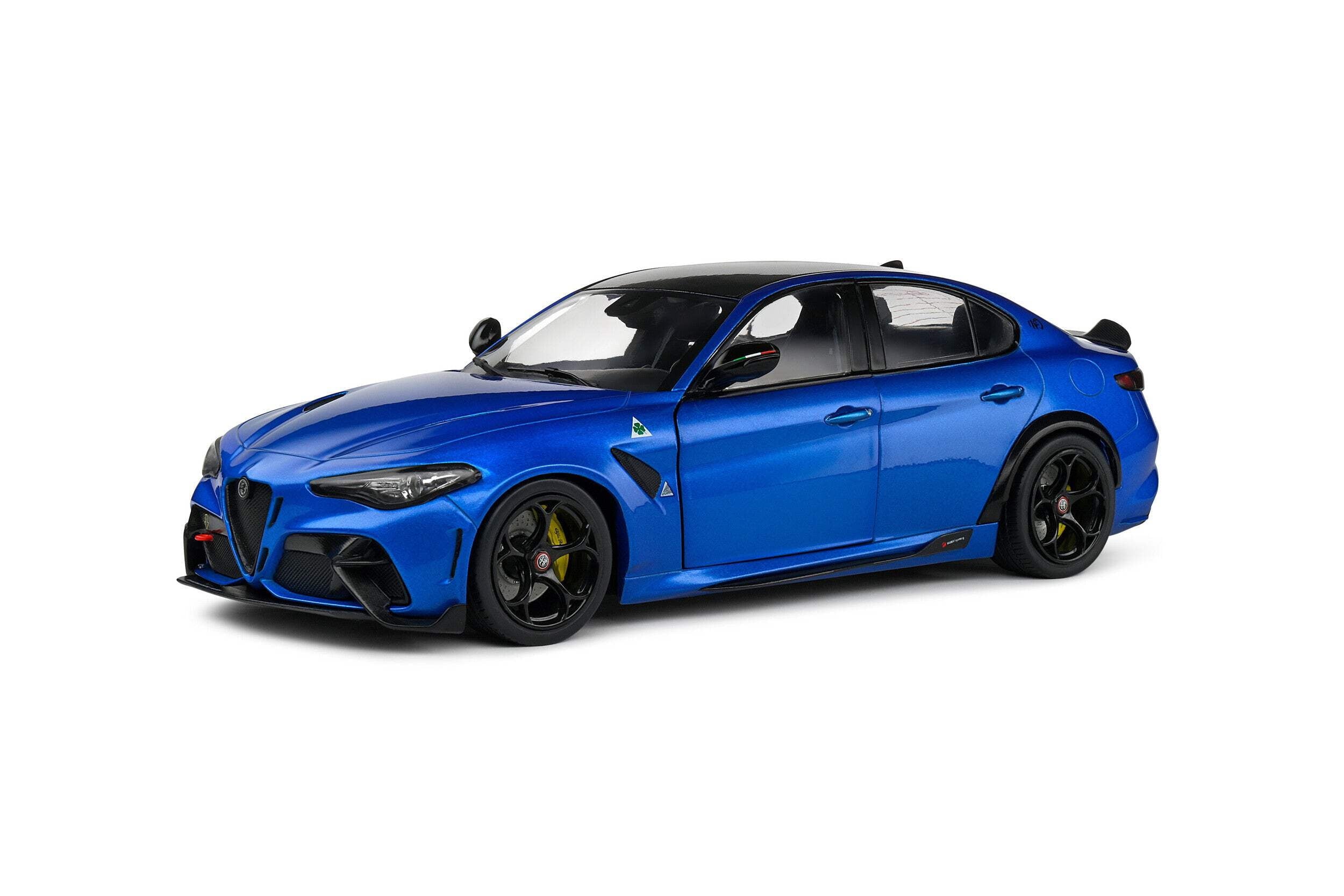 2022 Alfa Romeo Giulia GTA Anodized Blue Metallic with Carbon Top 1/18 Diecast Model Car by Solido