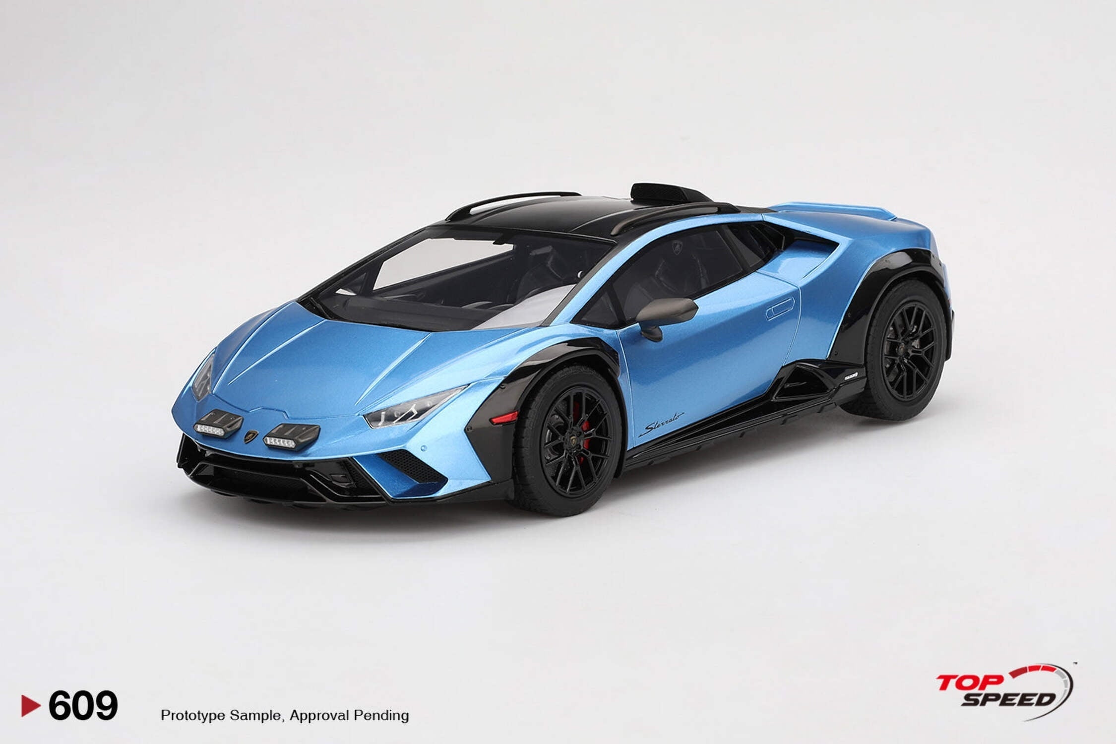 Lamborghini Huracan Sterrato Blu Aegir Blue Metallic with Matt Black Top 1/18 Model Car by Top Speed