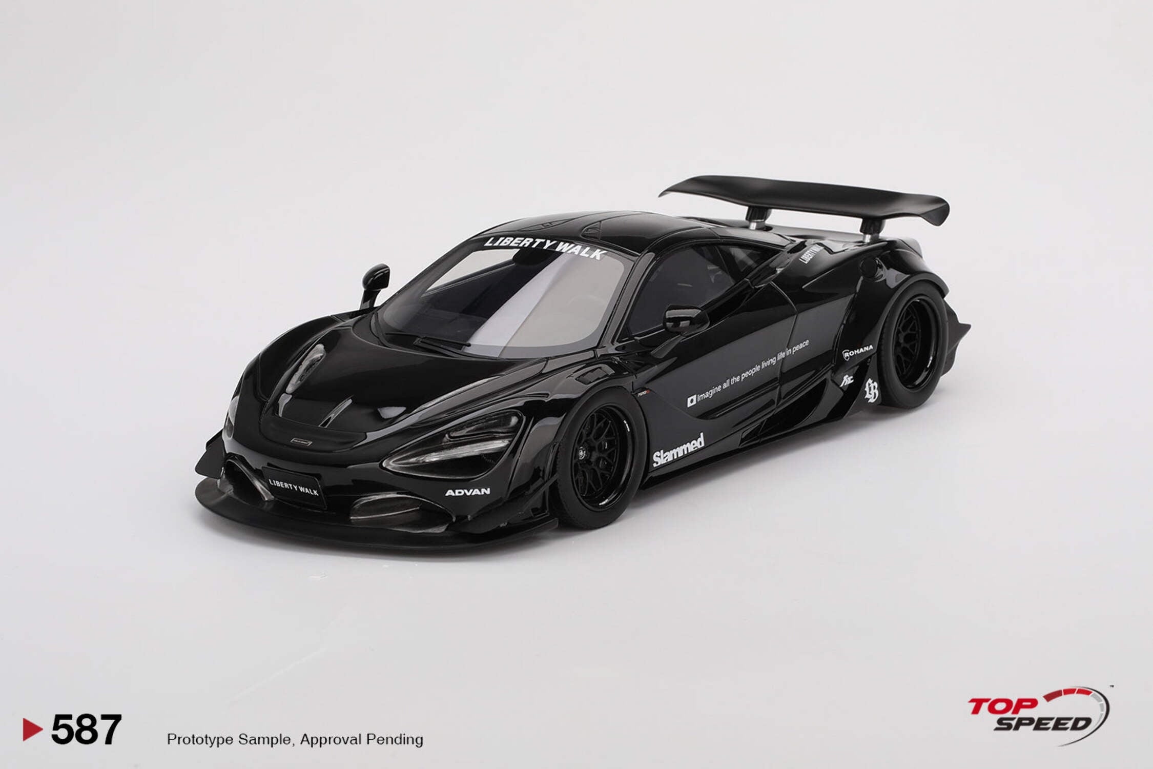 McLaren 720S "LB-Works" Black "Tokyo Auto Salon 2024" 1/18 Model Car by Top Speed
