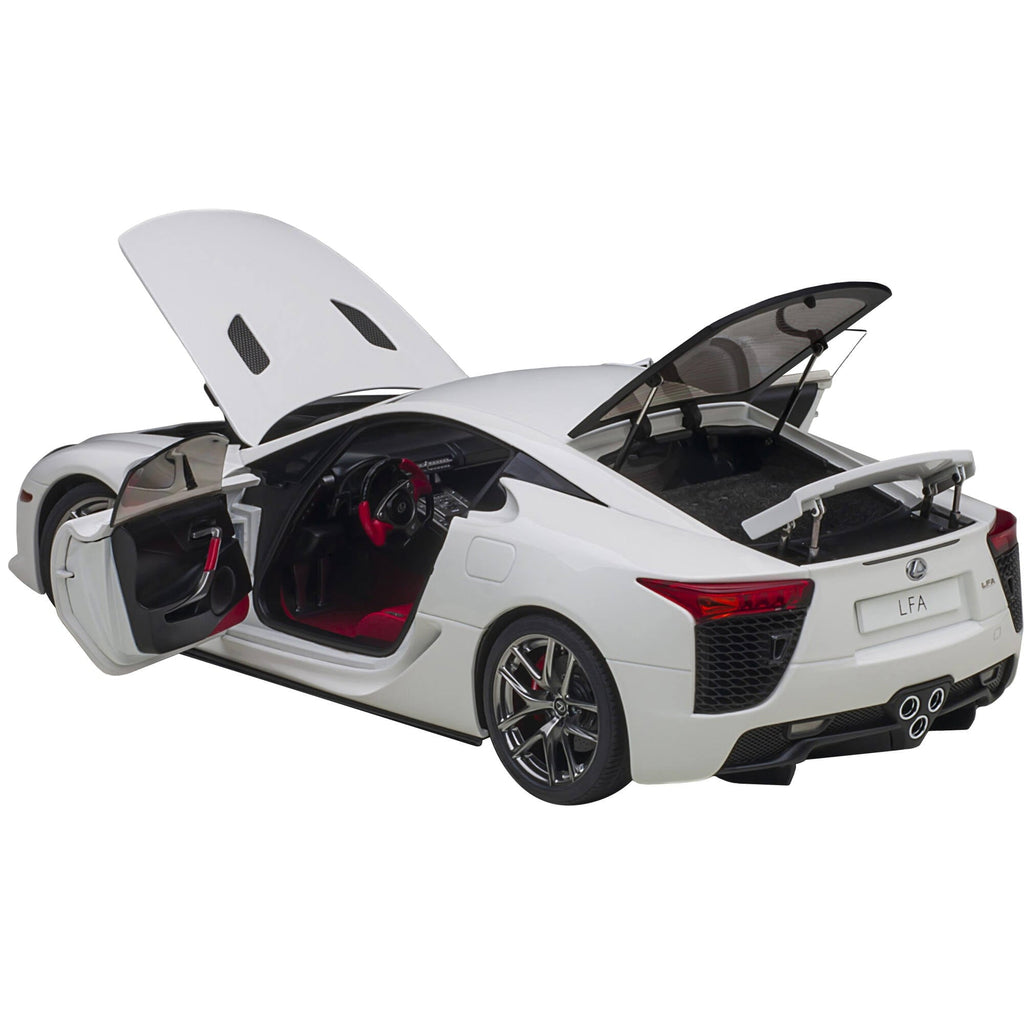 Lexus LFA Whitest White with Red and Black Interior 1/18 Model Car by Autoart