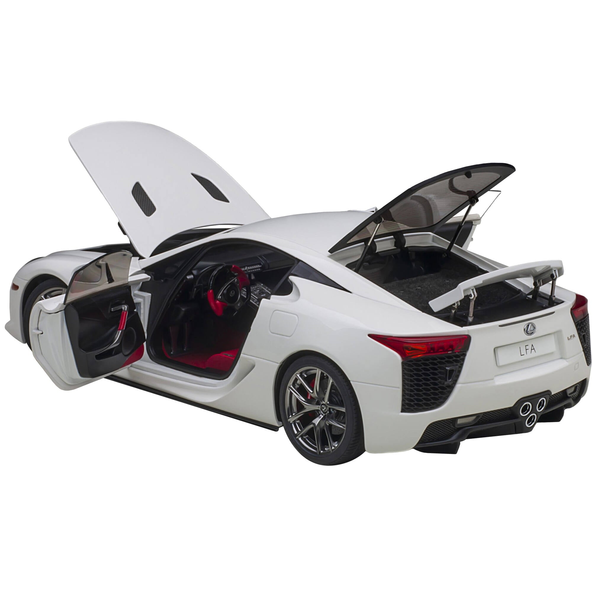 Lexus LFA Whitest White with Red and Black Interior 1/18 Model Car by Autoart