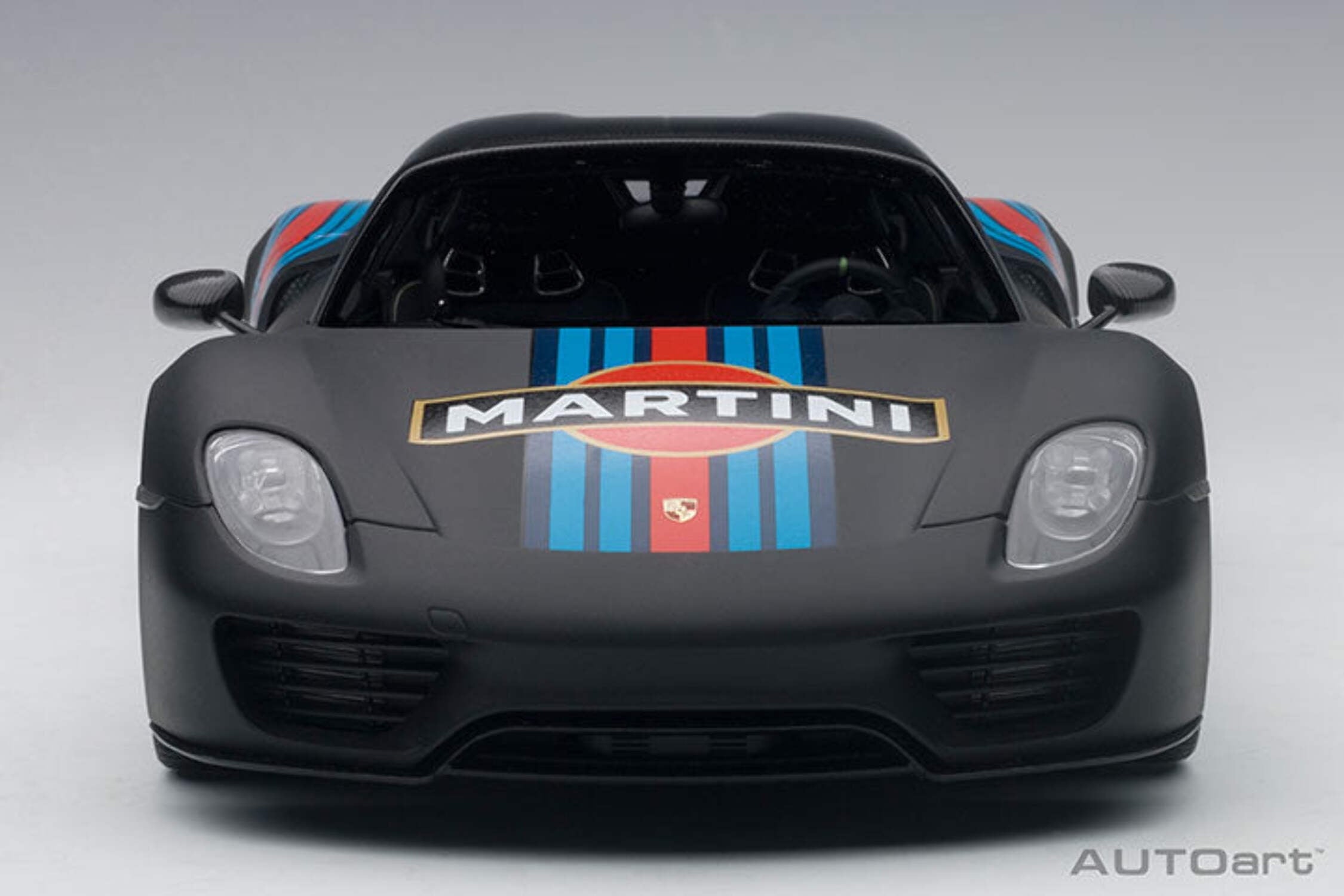 Autoart 77929 No.15 Porsche 918 Spyder Weissach Black-Martini Livery 1-18 Scale Model Car