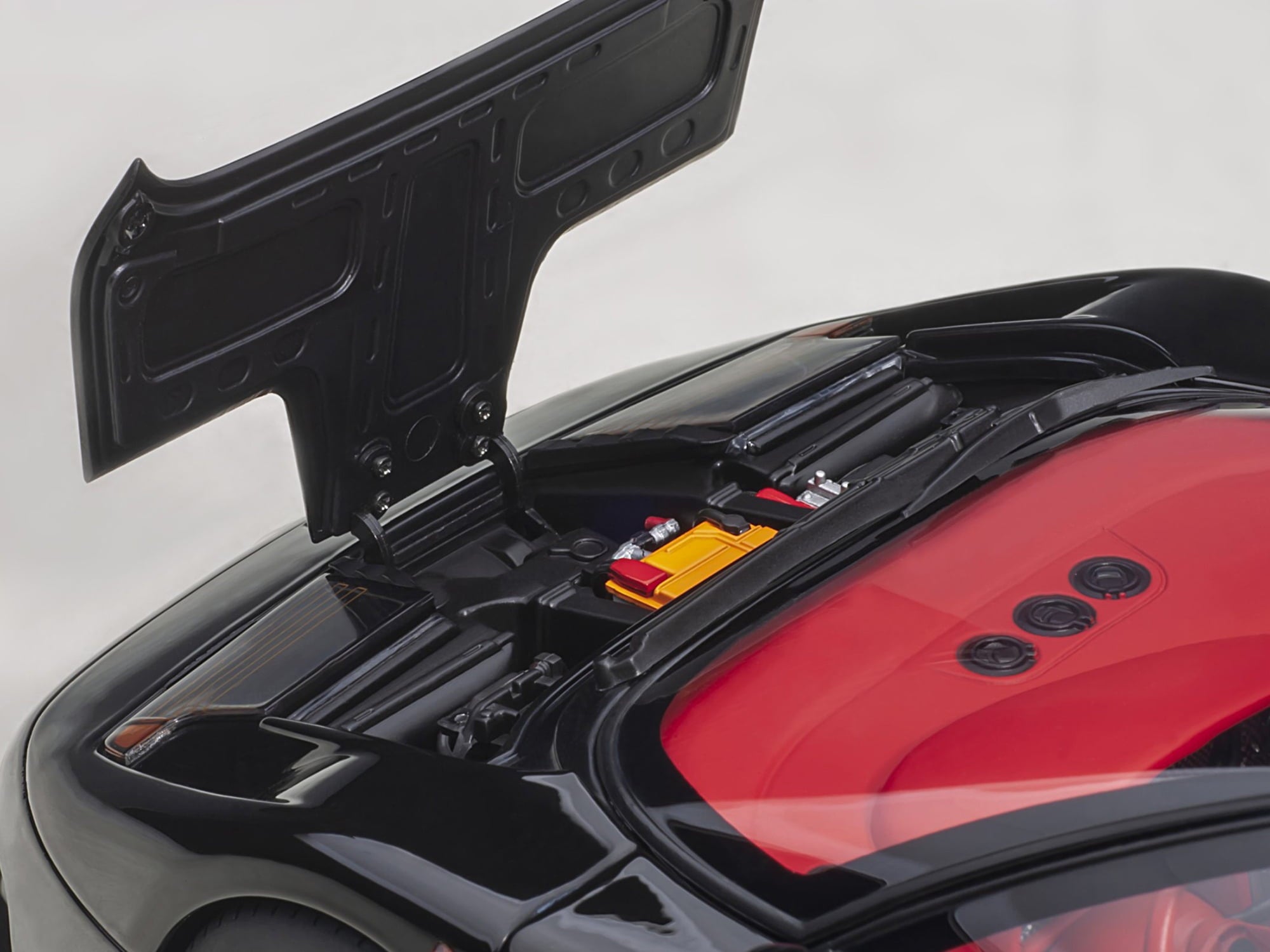 Bugatti EB110 SS Super Sport Nero Vernice Black with Red Interior and Silver Wheels 1/18 Model Car by Autoart