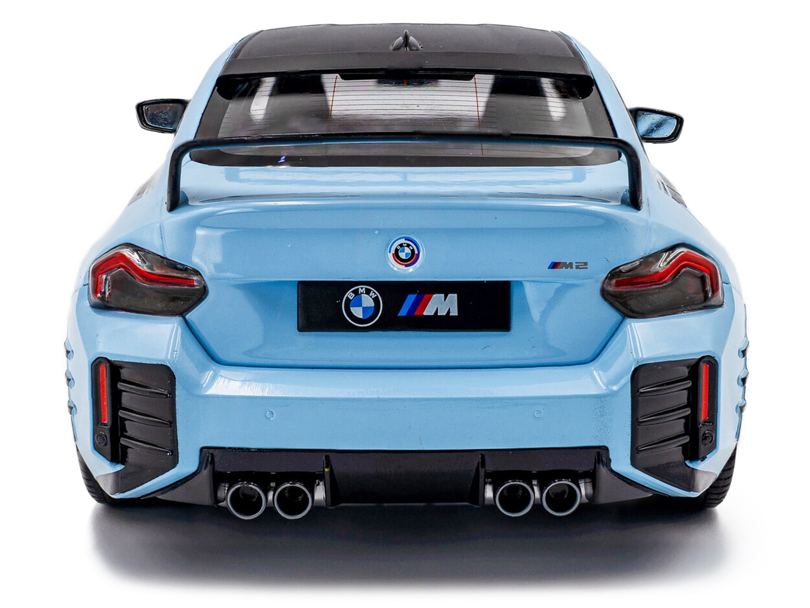 2024 BMW M2 Performance Parts Zandvoort Blue with Carbon Top and Black Stripes 1/18 Diecast Model Car by Solido