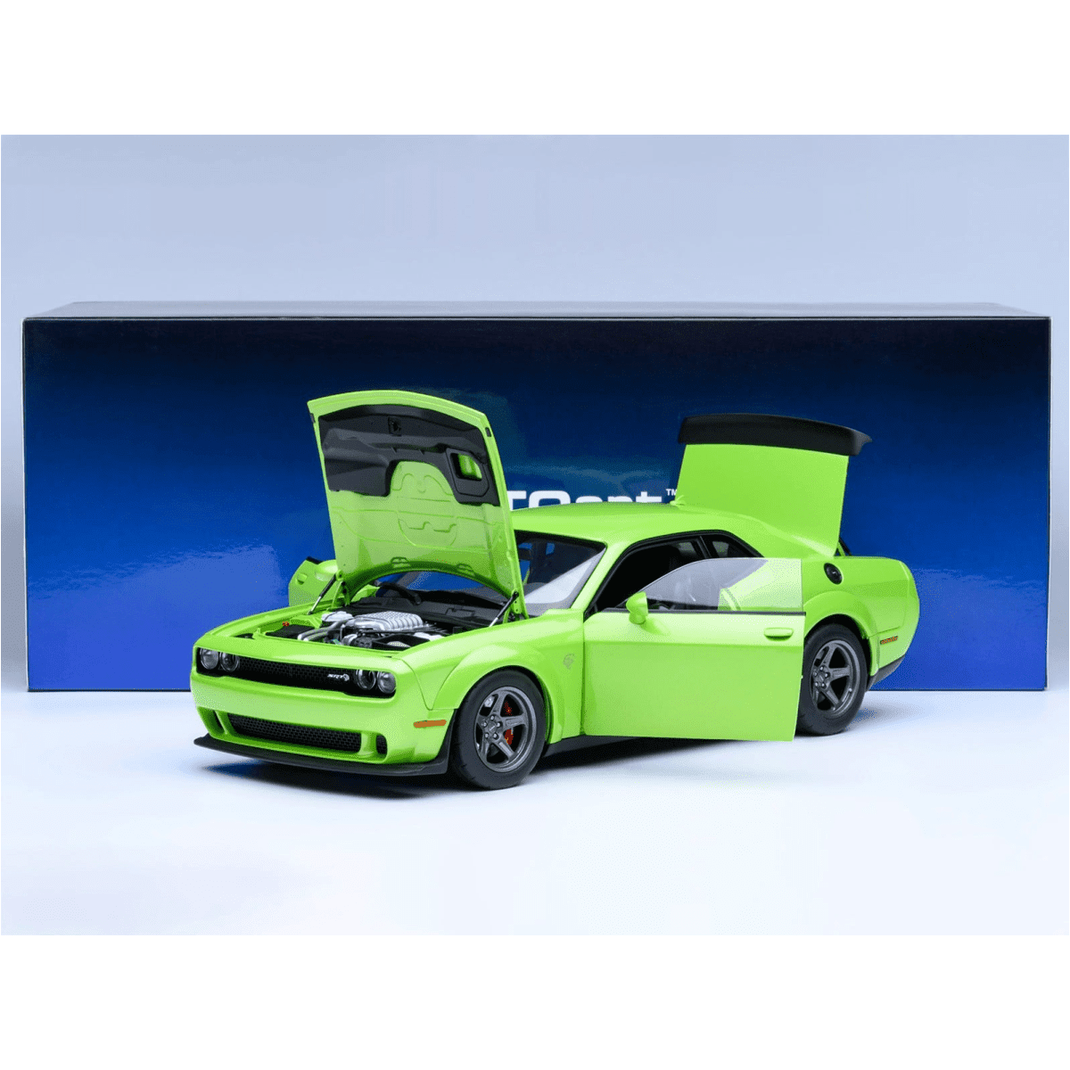 2023 Dodge Challenger SRT Super Stock Sublime Green 1/18 Model Car by Autoart