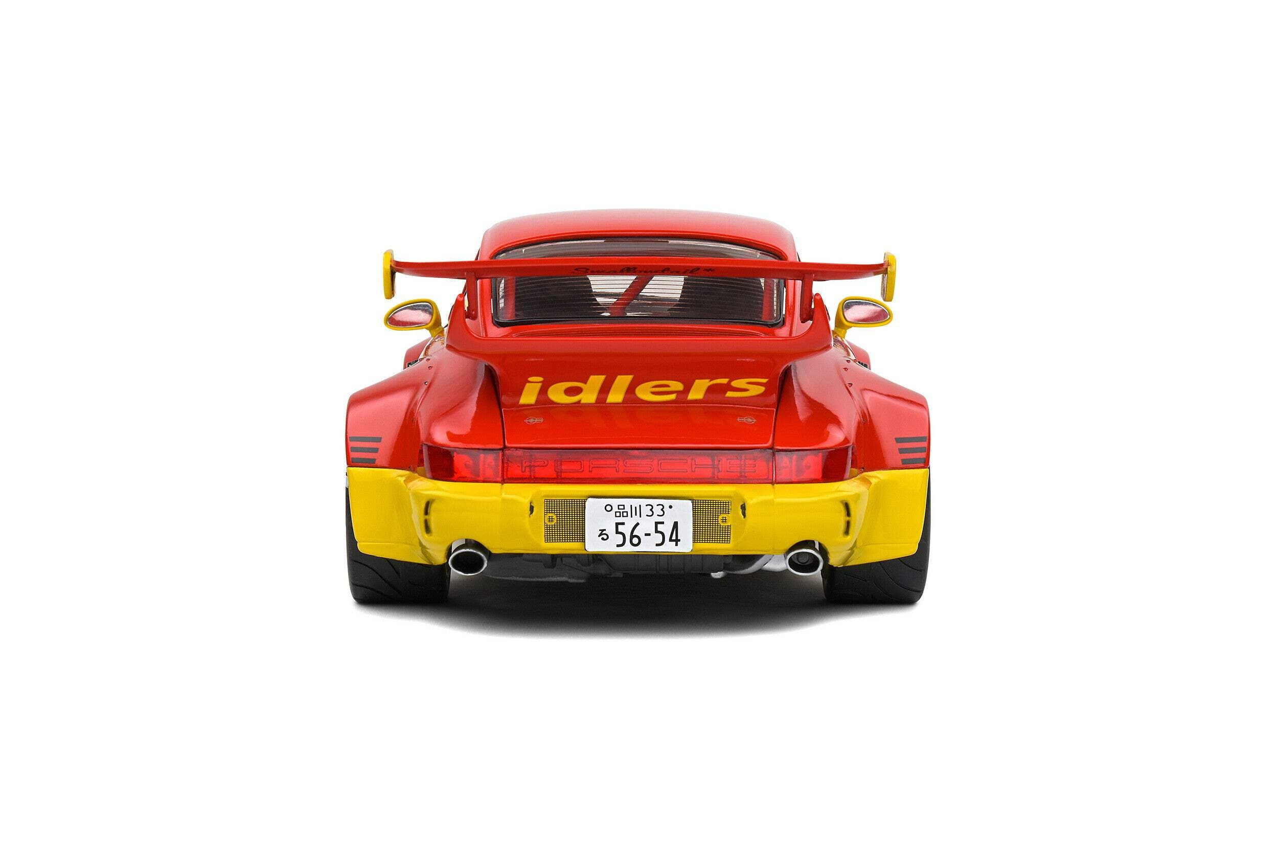 2016 RWB Bodykit #17 "Maty’s Idlers" Red and Yellow with Graphics 1/18 Diecast Model Car by Solido