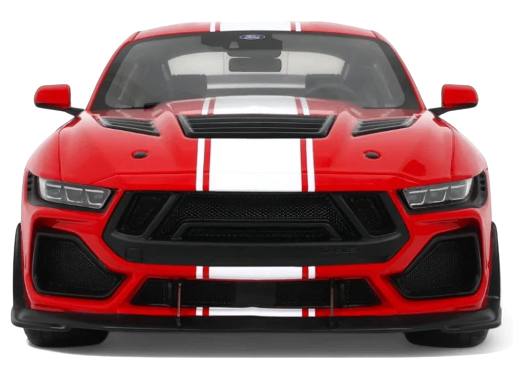 2025 Shelby Mustang Supersnake Race Red with White Stripes 1/18 Model Car by GT Spirit