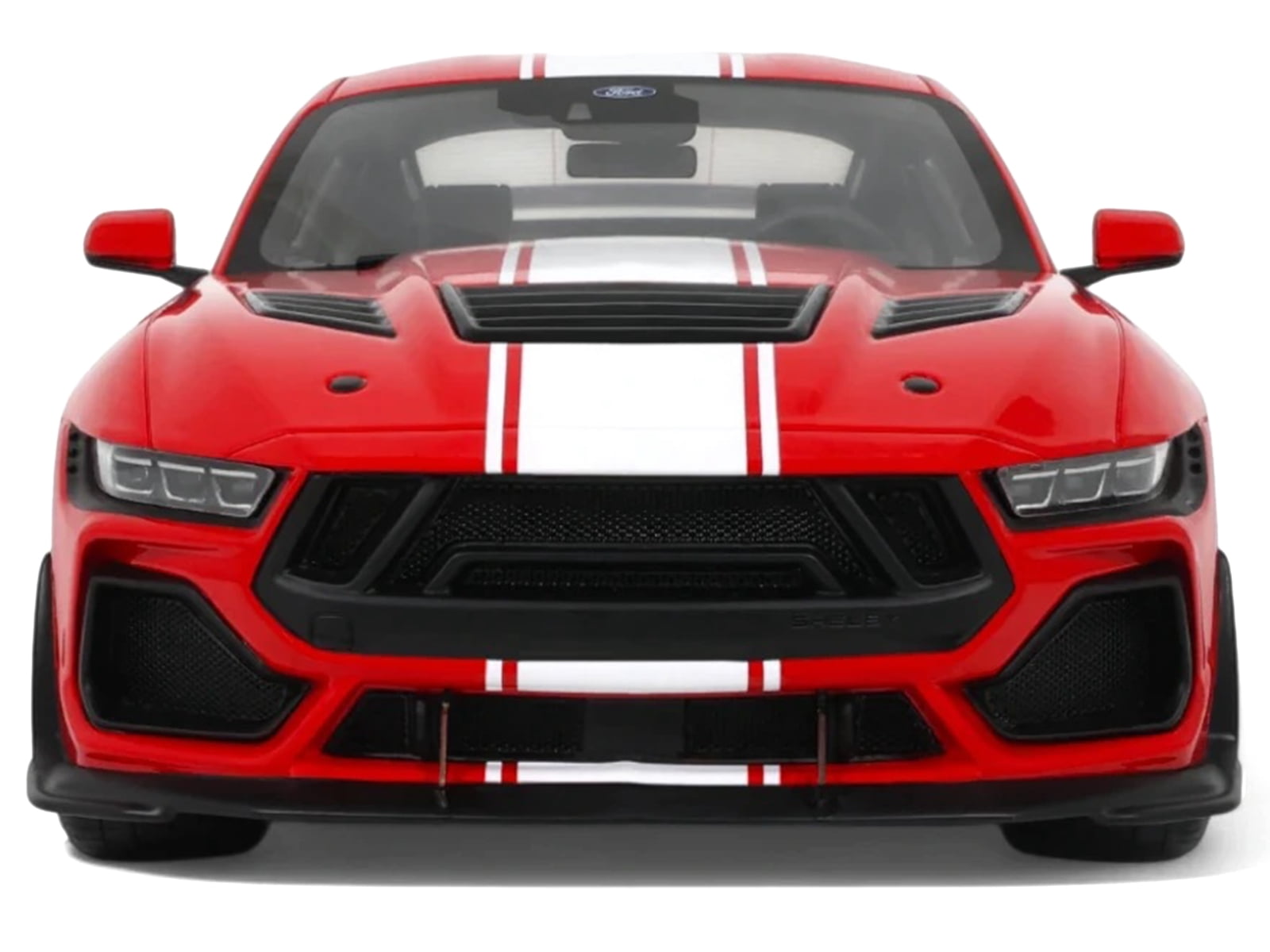 2025 Shelby Mustang Supersnake Race Red with White Stripes 1/18 Model Car by GT Spirit